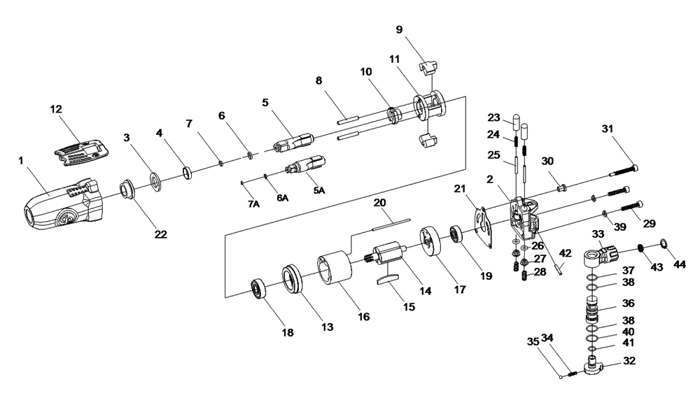 Fig-0 Diagram and Parts List for CP7721  Chicago Pneumatic Wrench